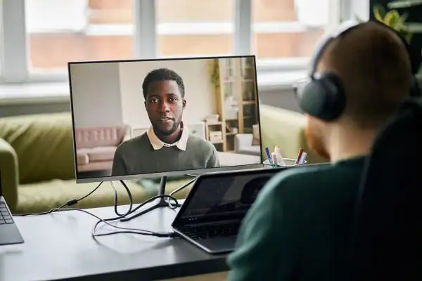 Man attending online mediation Richmond upon Thames MIAMS session